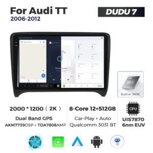 Navigatie Dedicata Audi TT 2006-2012 DUDU7 9" 12GB RAM, 512GB ROM, Octacore, Ecran 2K, CarPlay&AndroidAuto, Android - imagine 5