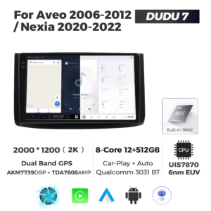 Navigatie Dedicata Chevrolet Aveo 2006-2012 DUDU7 9" 12GB RAM, 512GB ROM, Octacore, Ecran 2K, CarPlay&AndroidAuto, Android - imagine 5