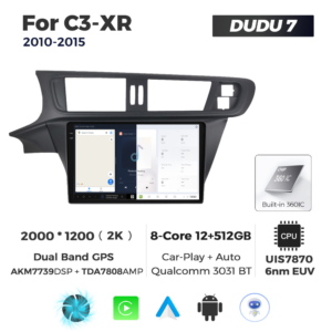 Navigatie Dedicata Citroen C3-XR 2010-2015 DUDU7 9" 12GB RAM, 512GB ROM, Octacore, Ecran 2K, CarPlay&AndroidAuto, Android - imagine 5