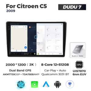 Navigatie Dedicata Citroen C5 DUDU7 9" 12GB RAM, 512GB ROM, Octacore, Ecran 2K, CarPlay&AndroidAuto, Android - imagine 5