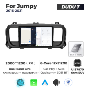 Navigatie Dedicata Citroen Jumpy 2016-2021 DUDU7 9" 12GB RAM, 512GB ROM, Octacore, Ecran 2K, CarPlay&AndroidAuto, Android - imagine 5
