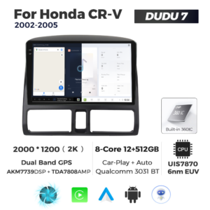 Navigatie Dedicata Honda CRV 2002-2005 DUDU7 9" 12GB RAM, 512GB ROM, Octacore, Ecran 2K, CarPlay&AndroidAuto, Android - imagine 5