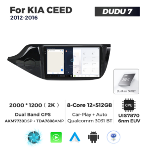 Navigatie Dedicata Kia Ceed 2012-2016 DUDU7 9" 12GB RAM, 512GB ROM, Octacore, Ecran 2K, CarPlay&AndroidAuto, Android - imagine 5