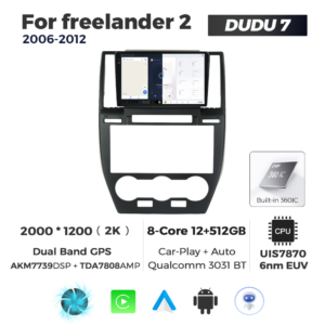 Navigatie Dedicata Land Rover Freelander 2 2006-2012 DUDU7 9" 12GB RAM, 512GB ROM, Octacore, Ecran 2K, CarPlay&AndroidAuto, Android - imagine 5