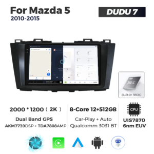 Navigatie Dedicata Mazda 5 2010-2015 DUDU7 9" 12GB RAM, 512GB ROM, Octacore, Ecran 2K, CarPlay&AndroidAuto, Android - imagine 5