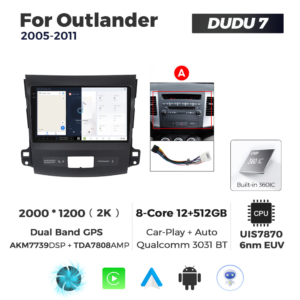 Navigatie Dedicata Mitsubishi Outlander 2005-2011 DUDU7 9" 12GB RAM, 512GB ROM, Octacore, Ecran 2K, CarPlay&AndroidAuto, Android - imagine 5