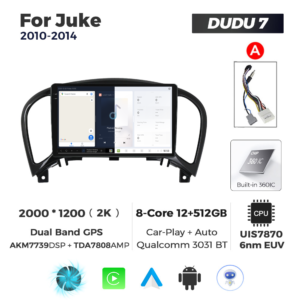 Navigatie Dedicata Nissan Juke 2010-2014 DUDU7 9" 12GB RAM, 512GB ROM, Octacore, Ecran 2K, CarPlay&AndroidAuto, Android - imagine 5