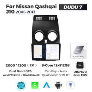 Navigatie Dedicata Nissan Qashqai J10 2006-2013 DUDU7 9" 12GB RAM, 512GB ROM, Octacore, Ecran 2K, CarPlay&AndroidAuto, Android - imagine 5