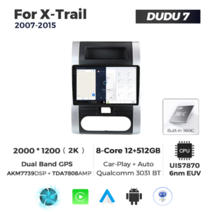 Navigatie Dedicata Nissan X-Trail 2007-2015 DUDU7 9" 12GB RAM, 512GB ROM, Octacore, Ecran 2K, CarPlay&AndroidAuto, Android - imagine 5