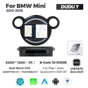 Navigatie Dedicata BMW MINI 2010-2016 DUDU7 9" 12GB RAM, 512GB ROM, Octacore, Ecran 2K, CarPlay&AndroidAuto, Android - imagine 5