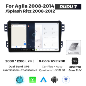 Navigatie Dedicata Opel Agila DUDU7 9" 12GB RAM, 512GB ROM, Octacore, Ecran 2K, CarPlay&AndroidAuto, Android - imagine 5