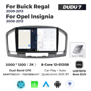Navigatie Dedicata Opel Insignia 2008-2013 DUDU7 9" 12GB RAM, 512GB ROM, Octacore, Ecran 2K, CarPlay&AndroidAuto, Android - imagine 5