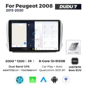 Navigatie Dedicata Peugeot 2008 2013-2020 DUDU7 9" 12GB RAM, 512GB ROM, Octacore, Ecran 2K, CarPlay&AndroidAuto, Android - imagine 5
