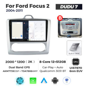 Navigatie Dedicata Ford Focus 2 2004-2011 Clima DUDU7 9" 12GB RAM, 512GB ROM, Octacore, Ecran 2K, CarPlay&AndroidAuto, Android - imagine 5