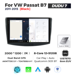 Navigatie Dedicata Volkswagen Passat B6/B7 Negru 2005-2015 DUDU7 10" 12GB RAM, 512GB ROM, Octacore, Ecran 2K, CarPlay&AndroidAuto, Android - imagine 5