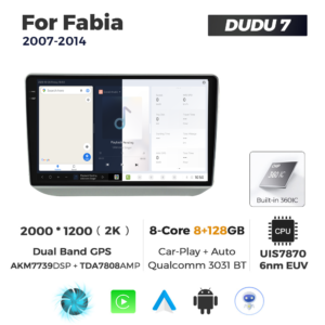Navigatie Dedicata Skoda Fabia 2007-2014 DUDU7 9" 8GB RAM, 128GB ROM, Octacore, Ecran 2K, CarPlay&AndroidAuto, Android - imagine 5