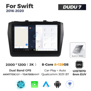 Navigatie Dedicata Suzuki Swift 2016-2020 DUDU7 9" 8GB RAM, 128GB ROM, Octacore, Ecran 2K, CarPlay&AndroidAuto, Android - imagine 5