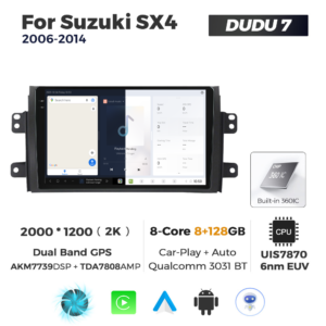 Navigatie Dedicata Suzuki SX4 2006-2014 DUDU7 9" 8GB RAM, 128GB ROM, Octacore, Ecran 2K, CarPlay&AndroidAuto, Android - imagine 5
