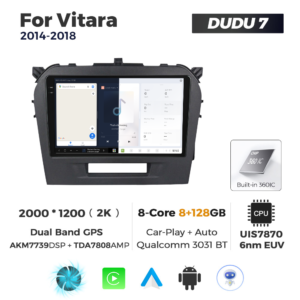 Navigatie Dedicata Suzuki Vitara 2014-2018 DUDU7 9" 8GB RAM, 128GB ROM, Octacore, Ecran 2K, CarPlay&AndroidAuto, Android - imagine 5