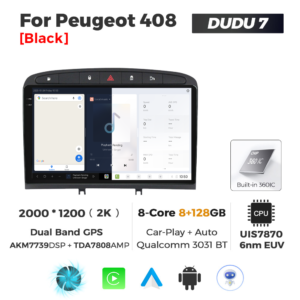 Navigatie Dedicata Peugeot 408 2001-2008 DUDU7 9" 8GB RAM, 128GB ROM, Octacore, Ecran 2K, CarPlay&AndroidAuto, Android - imagine 5