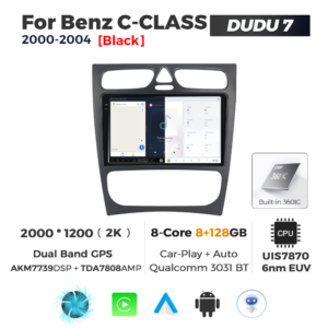 Navigatie Dedicata Benz C-Class 2000-2004 DUDU7 9" 8GB RAM, 128GB ROM, Octacore, Ecran 2K, CarPlay&AndroidAuto, Android - imagine 5