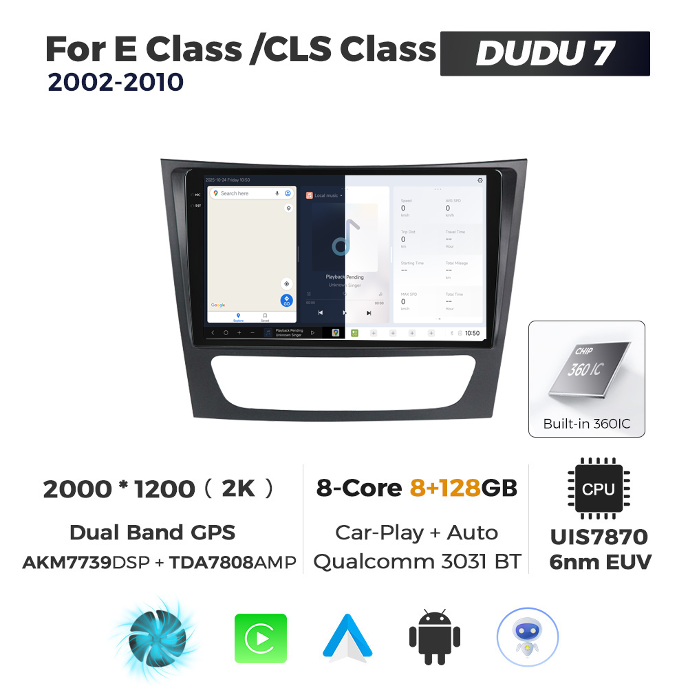 Navigatie Dedicata Benz CLS-Class 2002-2010 DUDU7 9" 8GB RAM, 128GB ROM, Octacore, Ecran 2K, CarPlay&AndroidAuto, Android - imagine 5