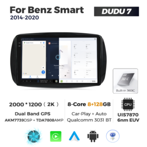 Navigatie Dedicata Benz Smart 2014-2020 DUDU7 9" 8GB RAM, 128GB ROM, Octacore, Ecran 2K, CarPlay&AndroidAuto, Android - imagine 5