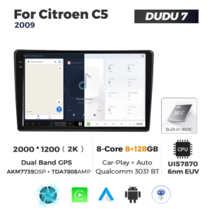 Navigatie Dedicata Citroen C5 DUDU7 9" 8GB RAM, 128GB ROM, Octacore, Ecran 2K, CarPlay&AndroidAuto, Android - imagine 5