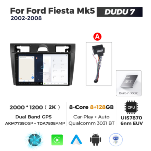 Navigatie Dedicata Ford Fiesta MK5 2002-2008 DUDU7 9" 8GB RAM, 128GB ROM, Octacore, Ecran 2K, CarPlay&AndroidAuto, Android - imagine 5