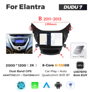 Navigatie Dedicata Hyundai Elantra 2011-2013 B DUDU7 9" 8GB RAM, 128GB ROM, Octacore, Ecran 2K, CarPlay&AndroidAuto, Android - imagine 5