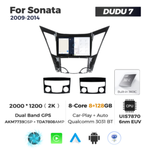 Navigatie Dedicata Hyundai Sonata 2009-2014 DUDU7 9" 8GB RAM, 128GB ROM, Octacore, Ecran 2K, CarPlay&AndroidAuto, Android - imagine 5