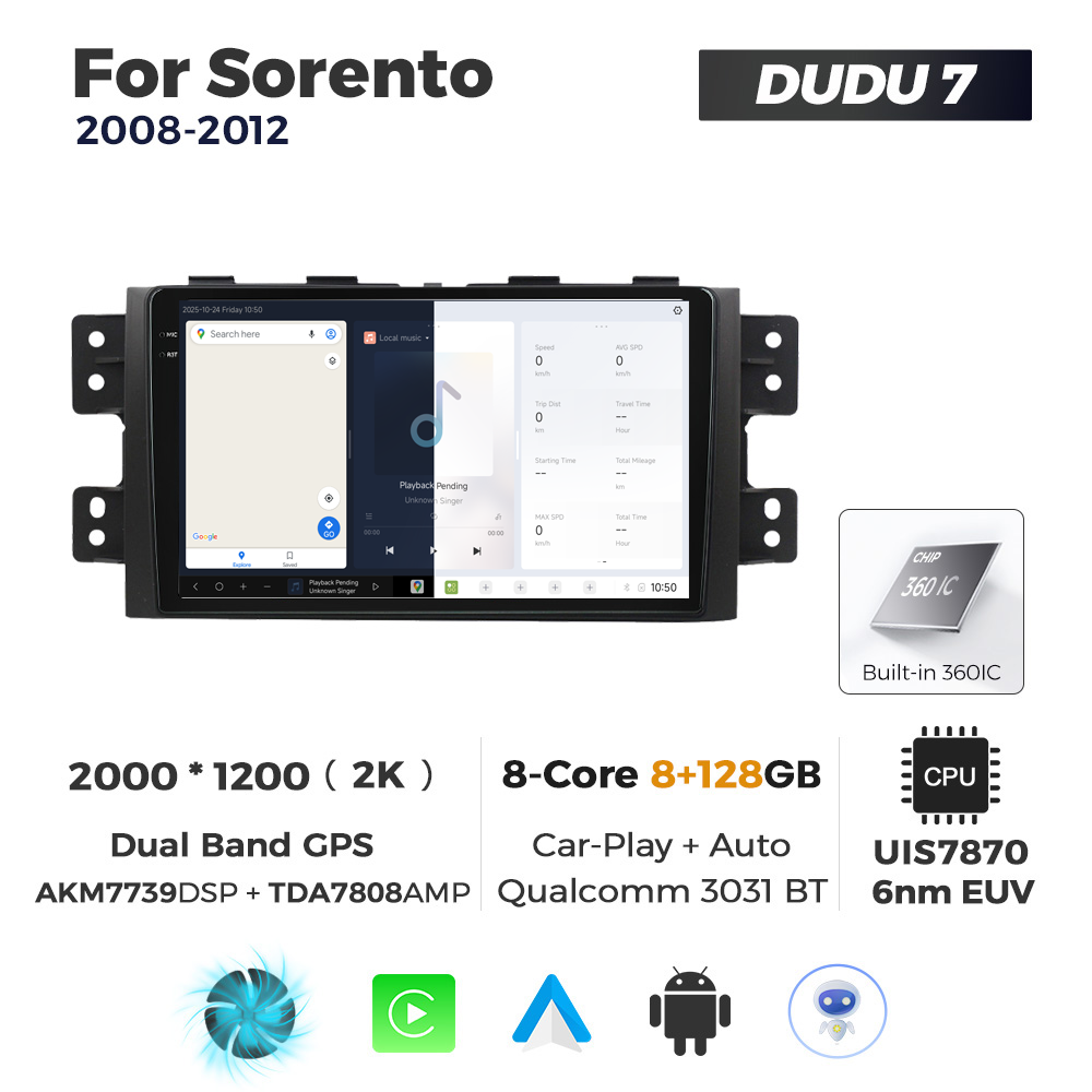 Navigatie Dedicata Kia Borrego Mohave 2008-2012 DUDU7 9" 8GB RAM, 128GB ROM, Octacore, Ecran 2K, CarPlay&AndroidAuto, Android - imagine 5