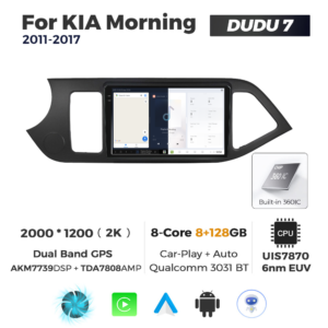 Navigatie Dedicata Kia Morning 2011-2017 DUDU7 9" 8GB RAM, 128GB ROM, Octacore, Ecran 2K, CarPlay&AndroidAuto, Android - imagine 5