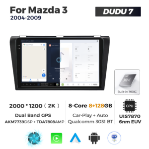 Navigatie Dedicata Mazda 3 2004-2009 DUDU7 9" 8GB RAM, 128GB ROM, Octacore, Ecran 2K, CarPlay&AndroidAuto, Android - imagine 5