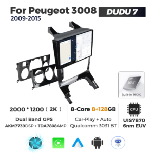 Navigatie Dedicata Peugeot 3008 2009-2015 DUDU7 9" 8GB RAM, 128GB ROM, Octacore, Ecran 2K, CarPlay&AndroidAuto, Android - imagine 5
