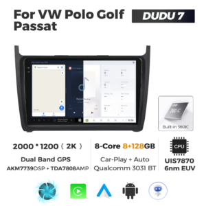 Navigatie Dedicata Volkswagen Polo 2009-2017 DUDU7 9" 8GB RAM, 128GB ROM, Octacore, Ecran 2K, CarPlay&AndroidAuto, Android - imagine 5