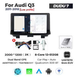 Navigatie Dedicata Audi Q3 2011-2018 DUDU7 9" 12GB RAM, 512GB ROM, Octacore, Ecran 2K, CarPlay&AndroidAuto, Android - imagine 5