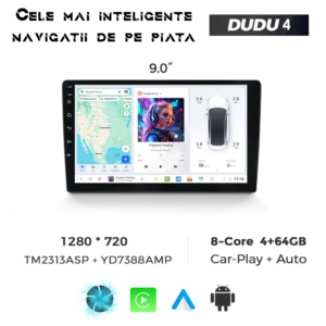 Navigatie Universala DUDU4 9" 4GB RAM, 64GB ROM, Octacore, Ecran HD, CarPlay&AndroidAuto, Android